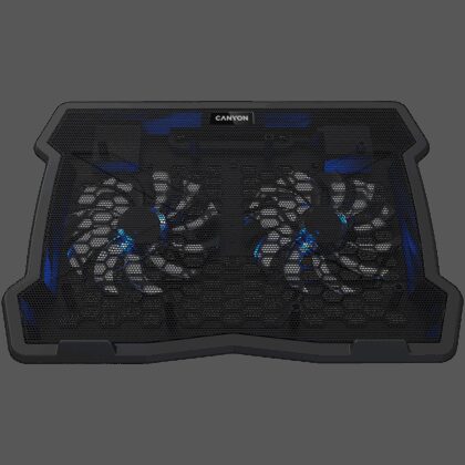 CANYON NS03, Cooling stand dual-fan with 2x2.0 USB hub, support up to 10”-15.6” laptop, ABS plastic and iron, Fans dimension:125*125*15mm(2pcs), DC 5V, fan speed: 800-1000RPM, size:340*265*30mm, 435g