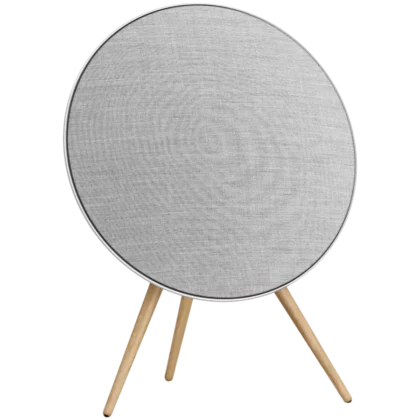 Beosound A9 5th Gen Speaker Natural Alu (Back Grey Mist/Cover Kvadrat Light Grey/Legs Oak)
