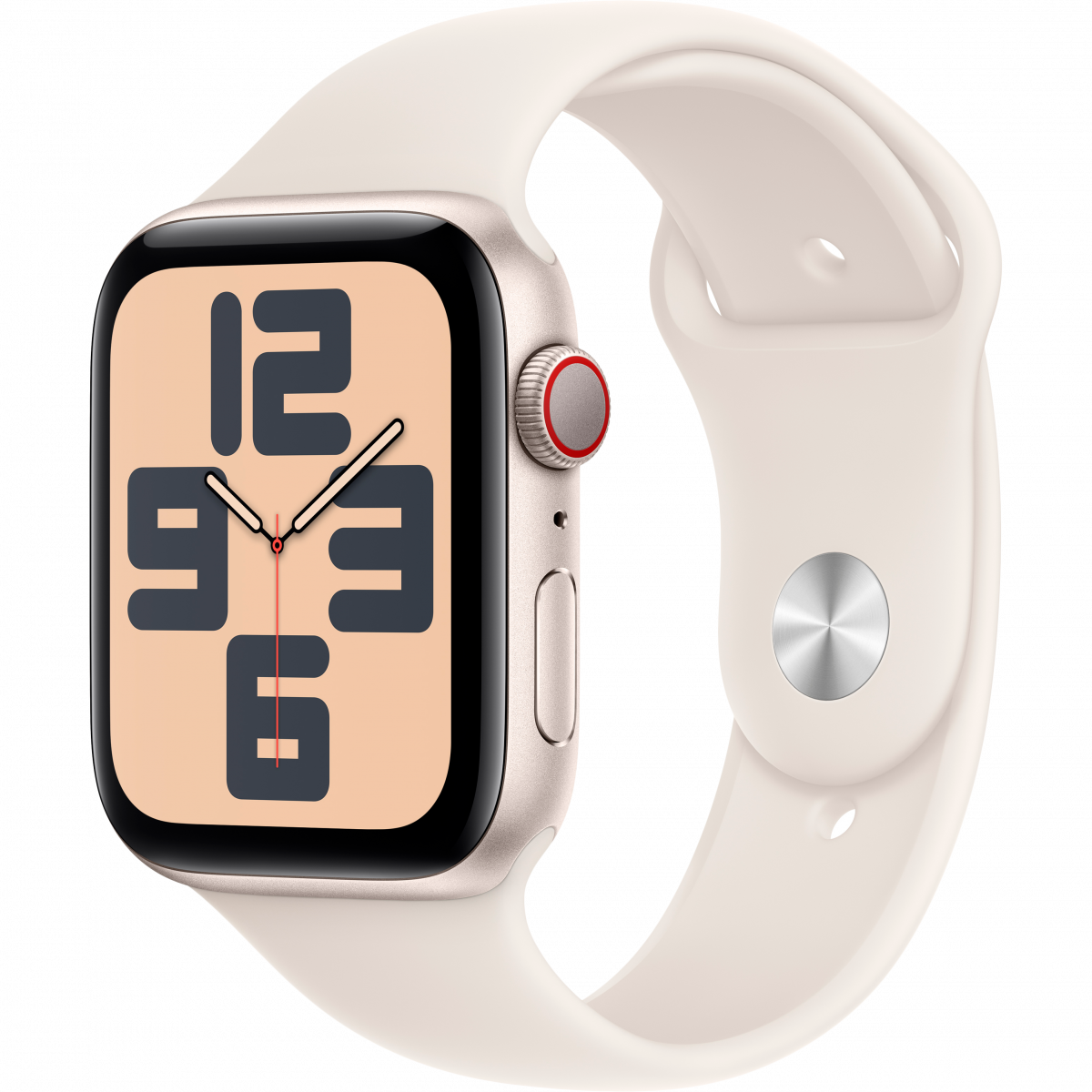 Apple Watch SE GPS + Cellular 44mm Starlight Aluminium Case with Starlight Sport Band - S/M,Model A2724 - Image 5