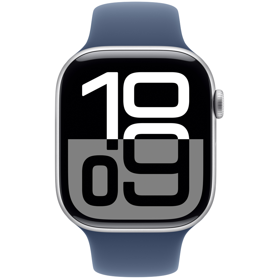 Apple Watch Series 10 GPS + Cellular 46mm Silver Aluminium Case with Denim Sport Band - M/L,Model A3003 - Image 2