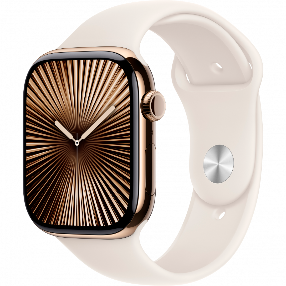 Apple Watch Series 10 GPS + Cellular 46mm Gold Titanium Case with Starlight Sport Band - M/L,Model A3003 - Image 5