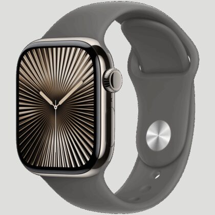 Apple Watch Series 10 GPS + Cellular 42mm Natural Titanium Case with Stone Grey Sport Band - M/L,Model A3001