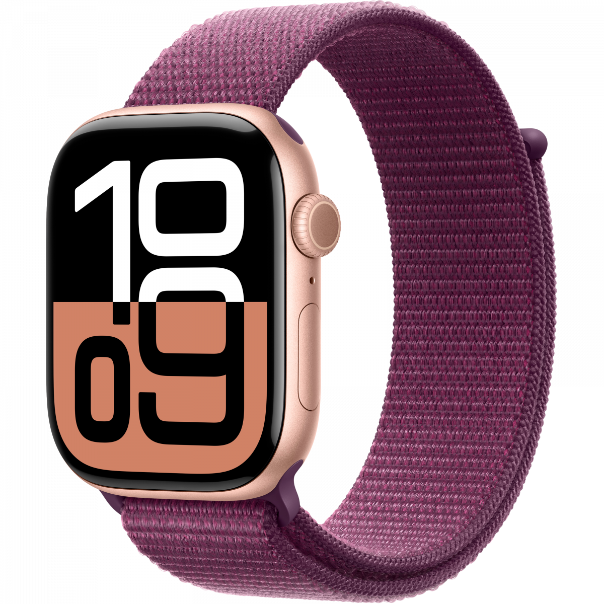 Apple Watch Series 10 GPS + Cellular 46mm Rose Gold Aluminium Case with Plum Sport Loop,Model A3003 - Image 5
