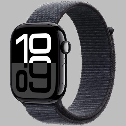 Apple Watch Series 10 GPS + Cellular 42mm Jet Black Aluminium Case with Ink Sport Loop,Model A3001