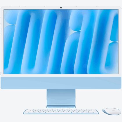 24-inch iMac with Retina 4.5K display: Apple M4 chip with 8‑core CPU and 8‑core GPU, 16GB, 256GB SSD - Blue,Model A3247