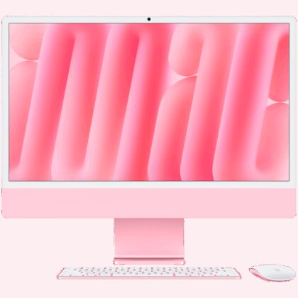 24-inch iMac with Retina 4.5K display: Apple M4 chip with 10‑core CPU and 10‑core GPU, 16GB, 256GB SSD - Pink,Model A3137