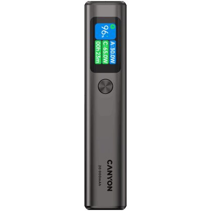CANYON power bank OnPower 230 TFT 20000 mAh PD130W Dark Grey
