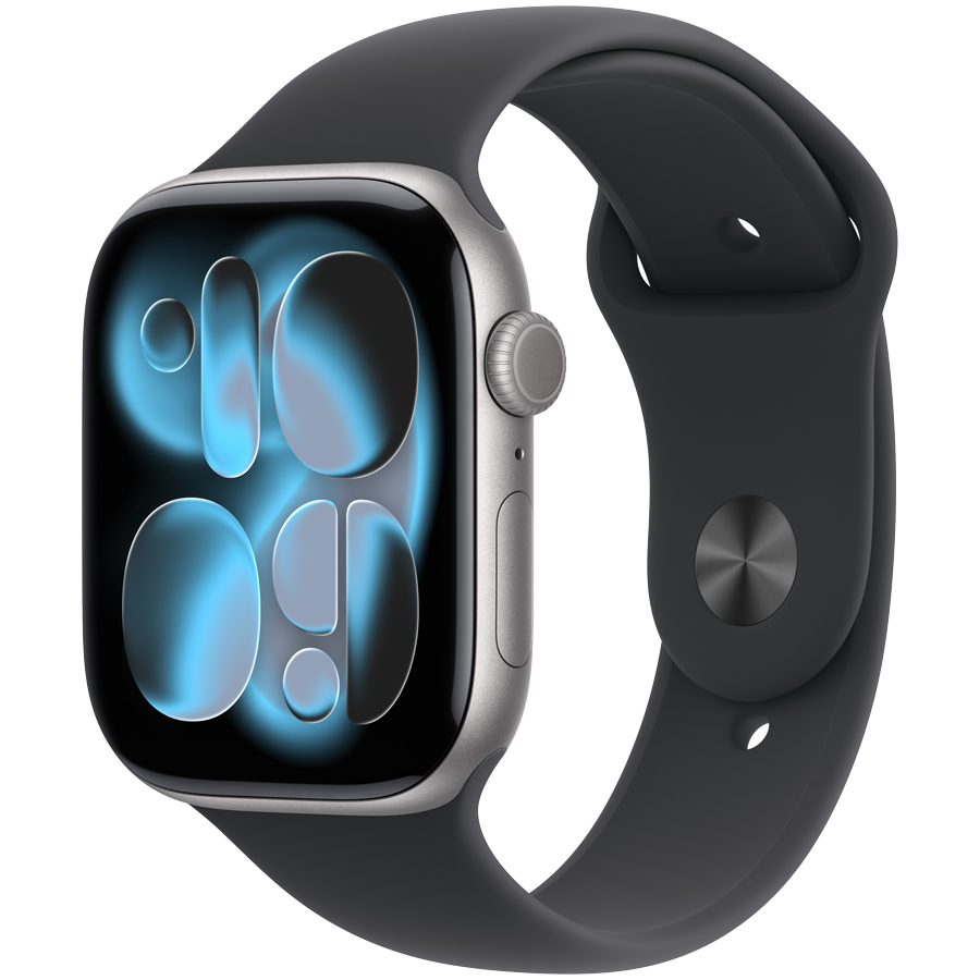 Apple Watch Series 11 GPS + Cellular 46mm Space Grey Aluminium Case with Black Sport Band - M/L,Model A3337