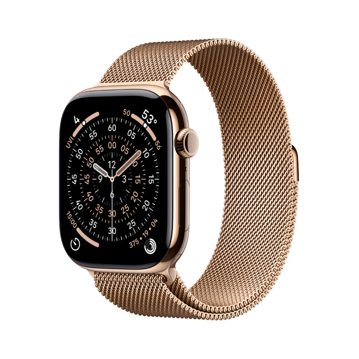 Apple Watch Series 11 GPS + Cellular 46mm Gold Titanium Case with Gold Milanese Loop - M/L,Model A3337 - Image 5