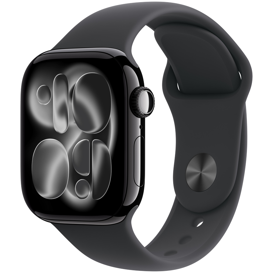 Apple Watch Series 11 GPS 42mm Jet Black Aluminium Case with Black Sport Band - M/L,Model A3331