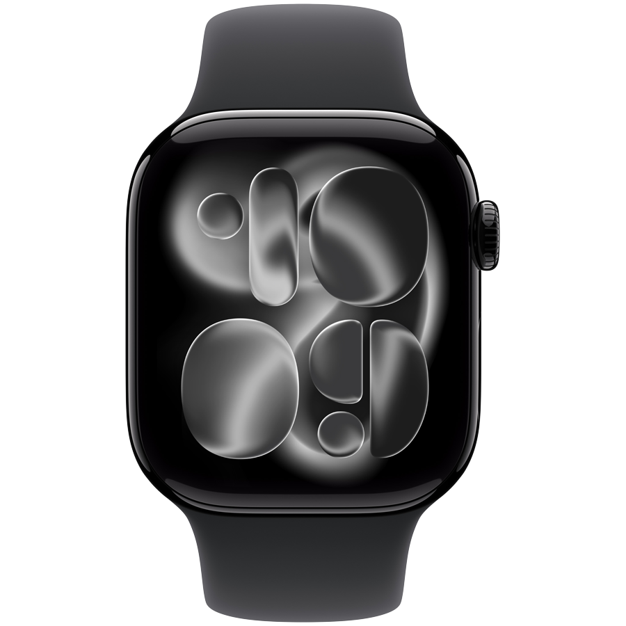 Apple Watch Series 11 GPS 42mm Jet Black Aluminium Case with Black Sport Band - M/L,Model A3331 - Image 2