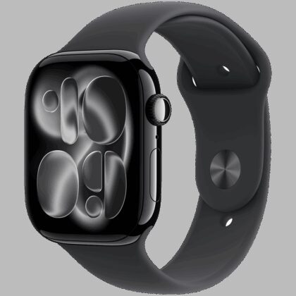 Apple Watch Series 11 GPS 46mm Jet Black Aluminium Case with Black Sport Band - M/L,Model A3333
