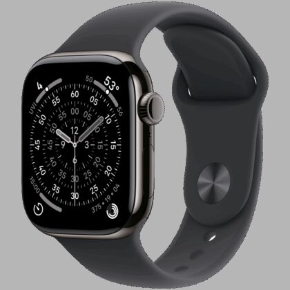 Apple Watch Series 11 GPS + Cellular 42mm Slate Titanium Case with Black Sport Band - M/L,Model A3335