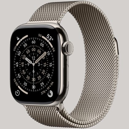 Apple Watch Series 11 GPS + Cellular 42mm Natural Titanium Case with Natural Milanese Loop,Model A3335