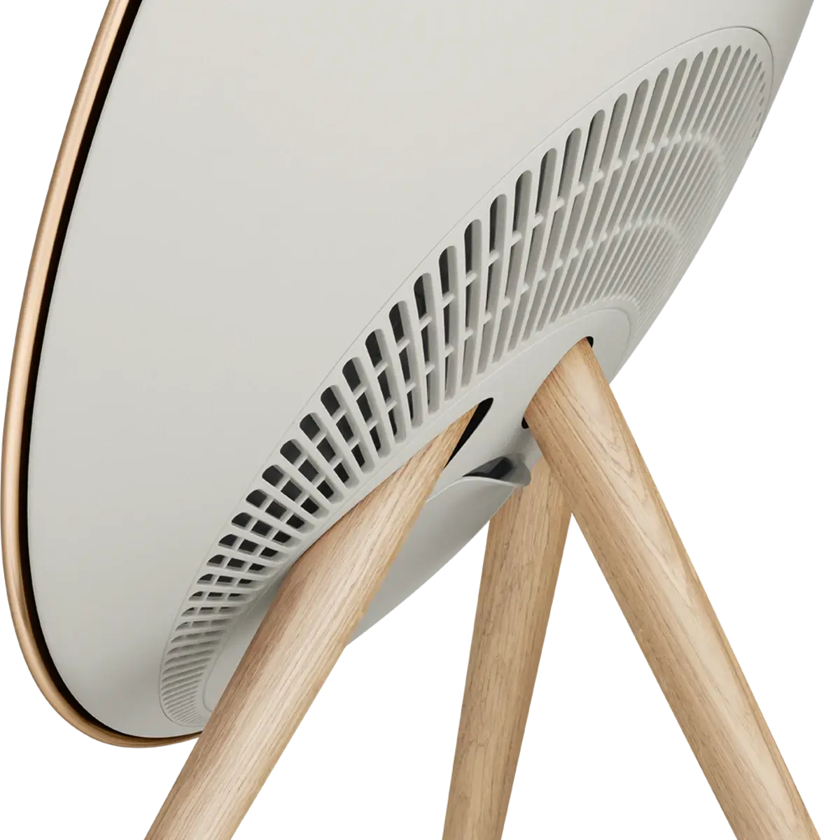 Beosound A9 5th Gen Speaker Gold Tone (Back Sand/Cover Golden/Legs White Oak) - Image 4