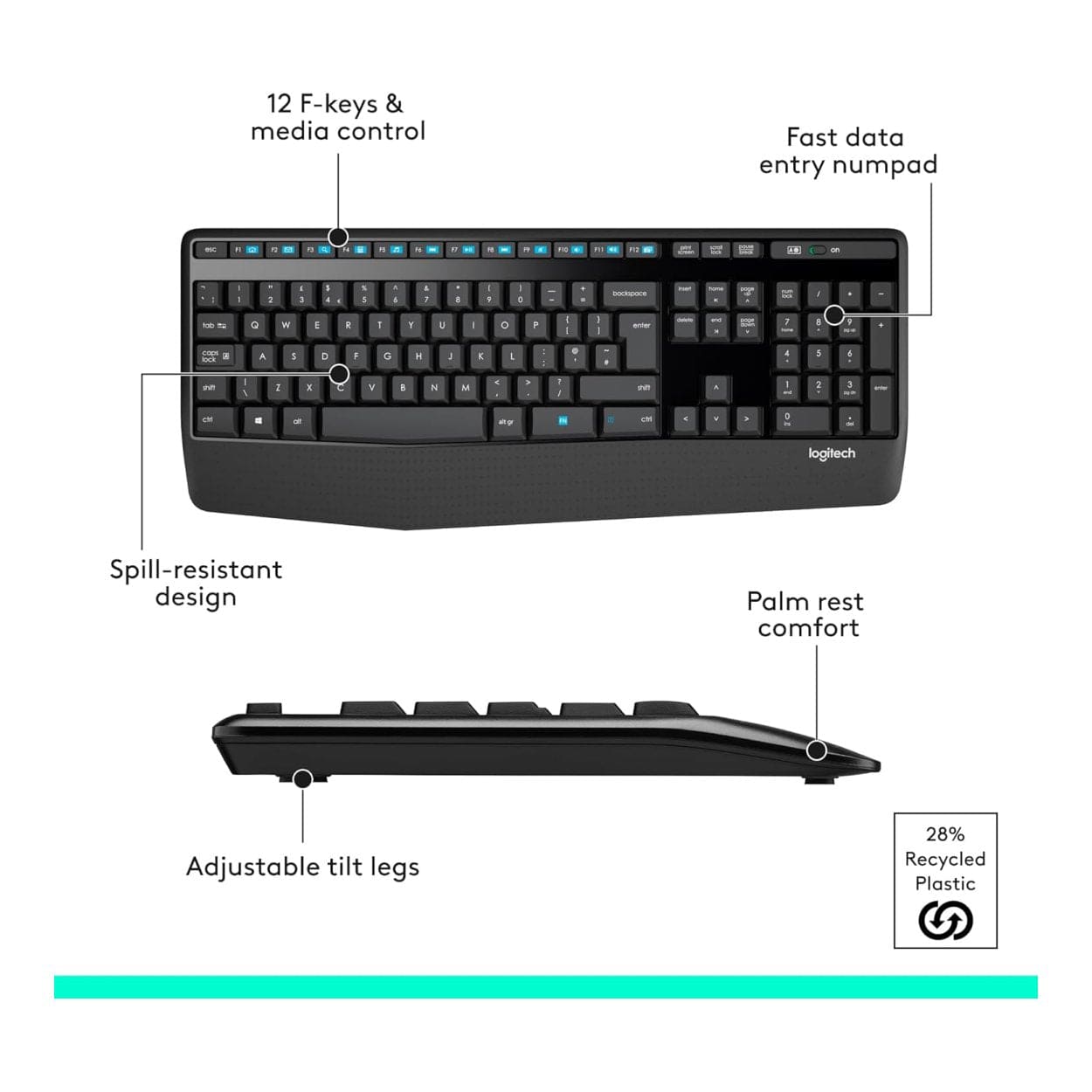 Logitech MK345 Keyboard and Mouse Combo Black 920-006489 - Image 9