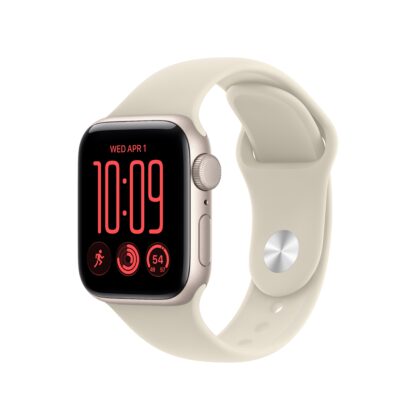 Apple Watch SE 3 GPS + Cellular 40mm Starlight Aluminium Case with Sand Sport Band - M/L