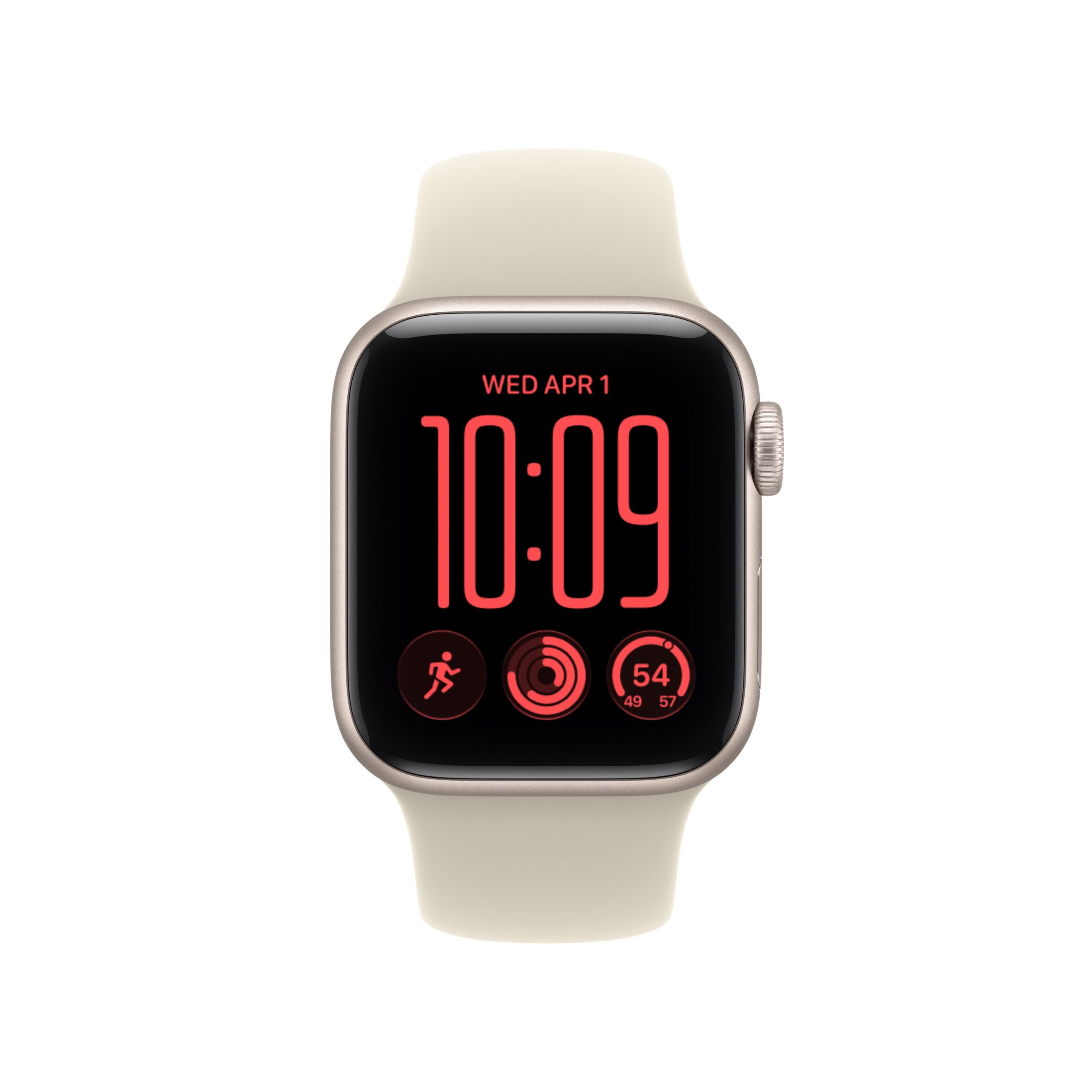 Apple Watch SE 3 GPS 40mm Starlight Aluminium Case with Sand Sport Band - S/M - Image 2
