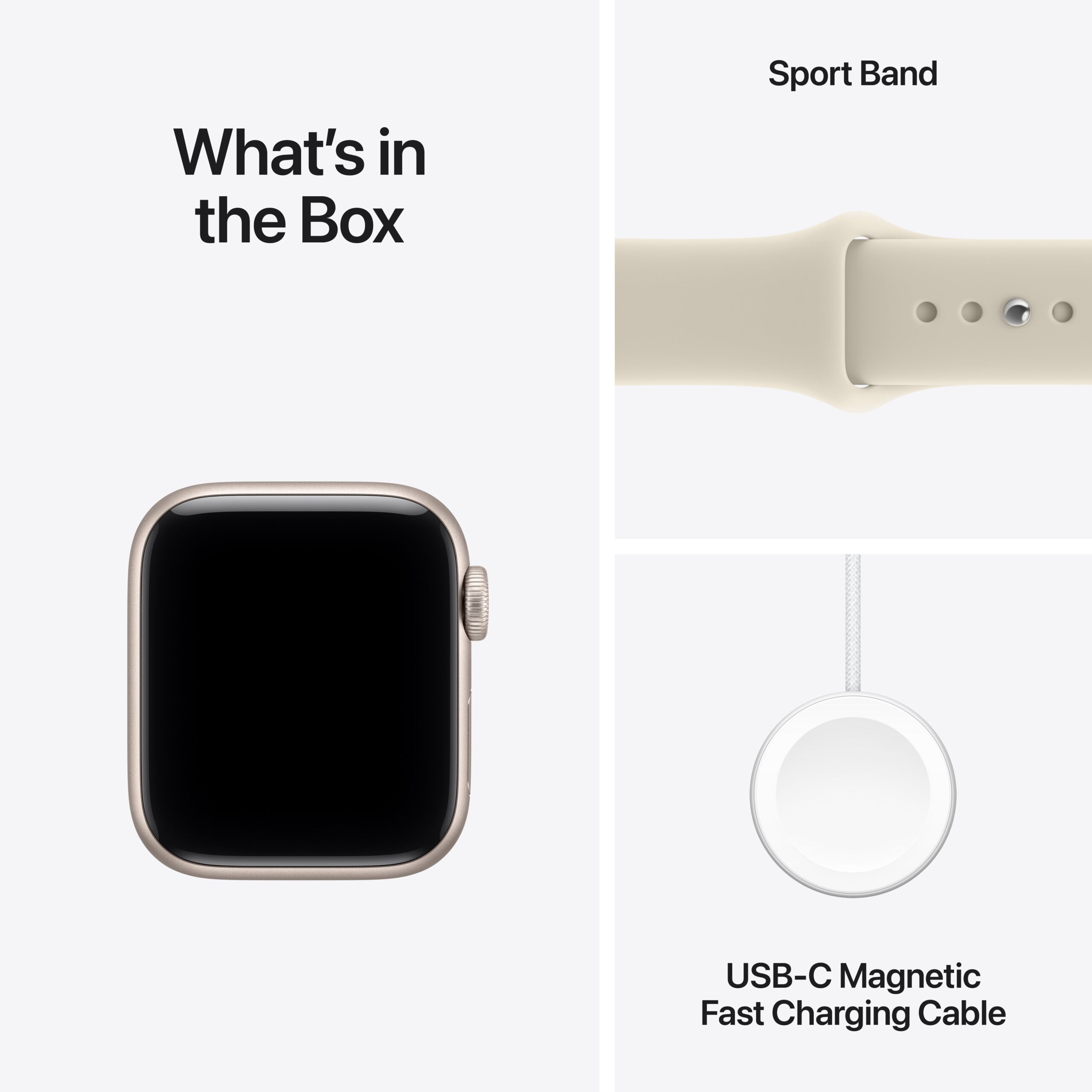 Apple Watch SE 3 GPS 40mm Starlight Aluminium Case with Sand Sport Band - S/M - Image 8