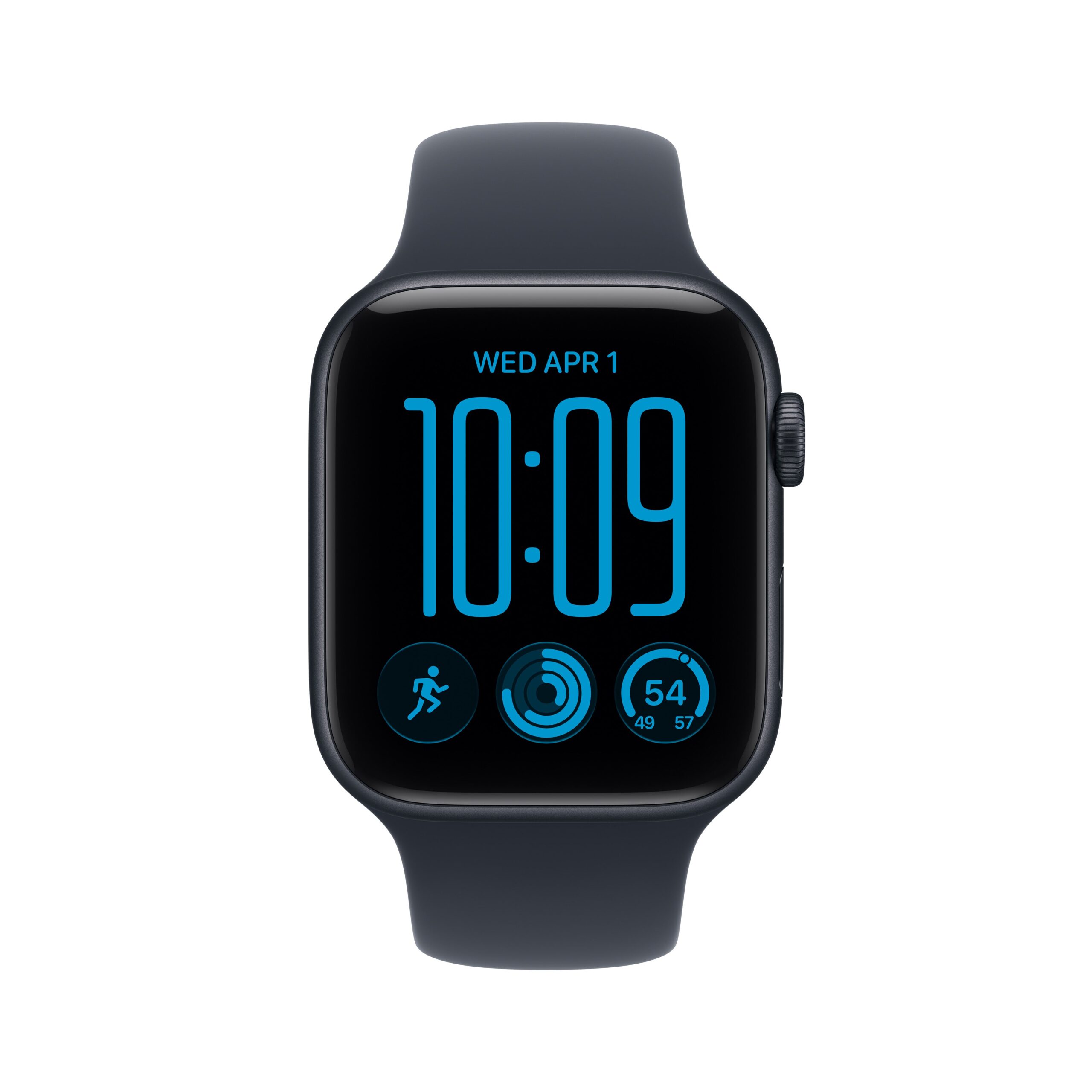 Apple Watch SE 3 GPS 40mm Midnight Aluminium Case with Navy Blue Sport Band - S/M - Image 2