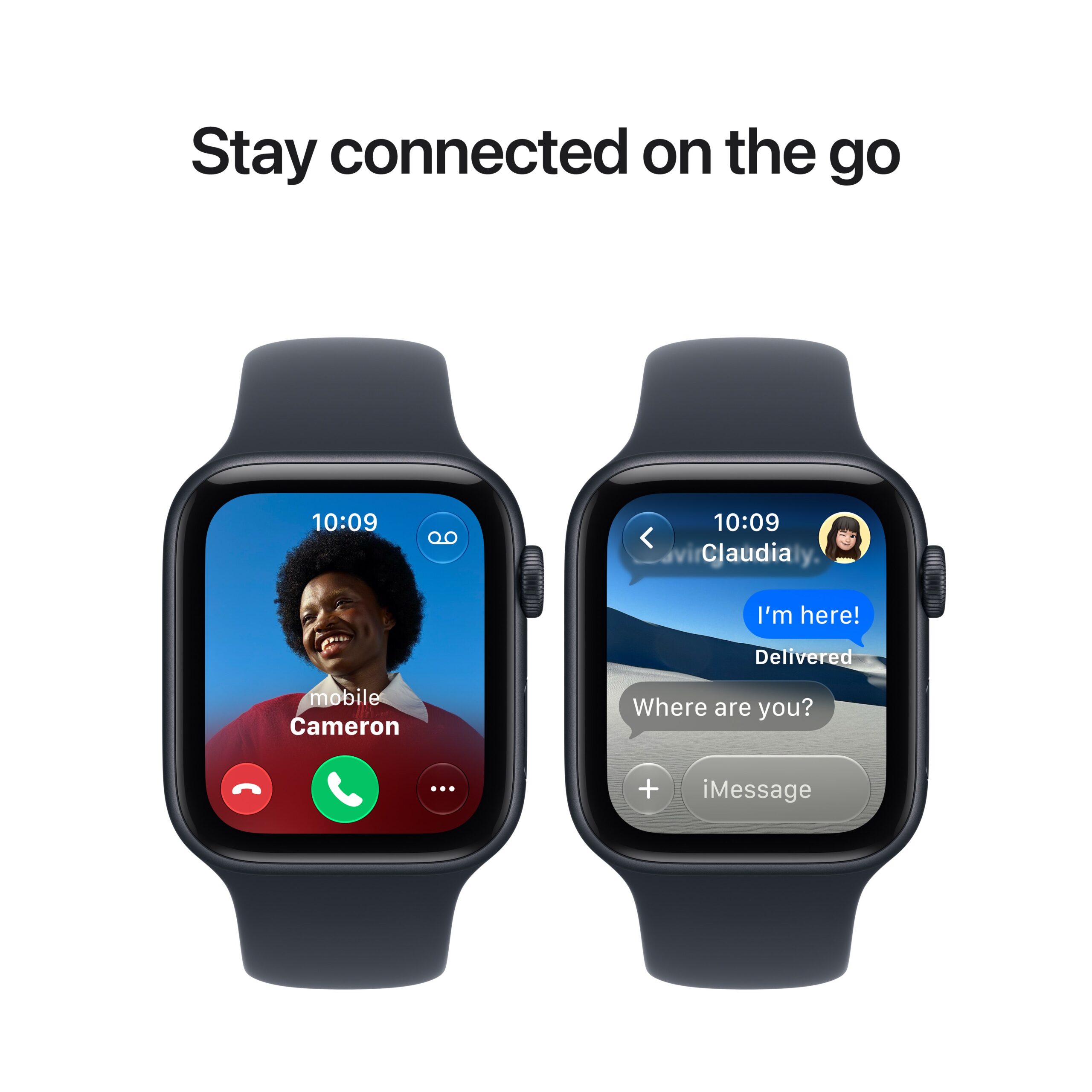 Apple Watch SE 3 GPS 40mm Midnight Aluminium Case with Navy Blue Sport Band - S/M - Image 6