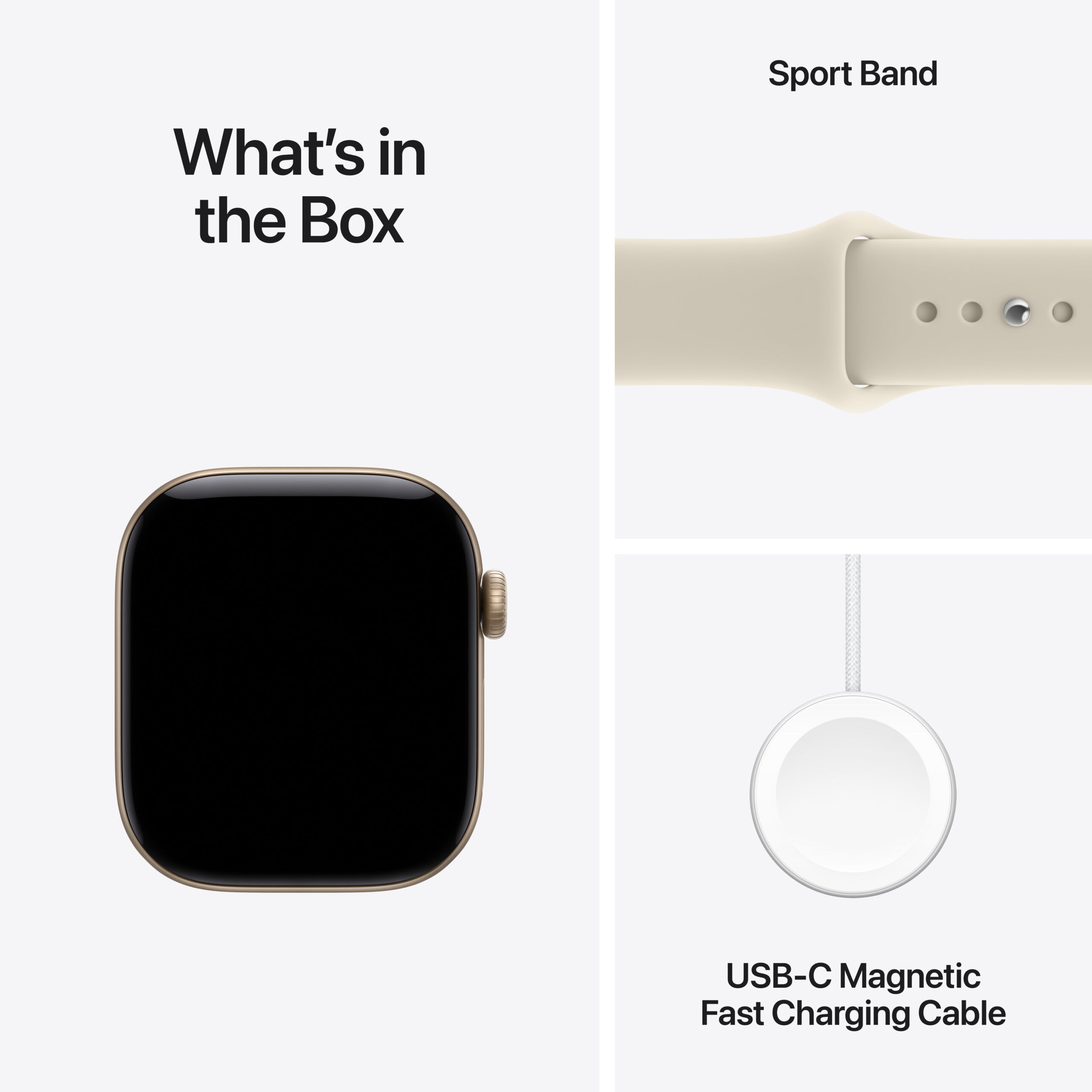Apple Watch Series 12 GPS 46mm Light Gold Aluminium Case with Sand Sport Band - M/L - Image 8