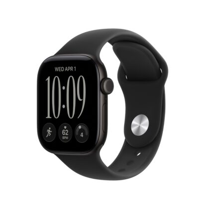Apple Watch Series 12 GPS + Cellular 42mm Black Aluminium Case with Black Sport Band - M/L