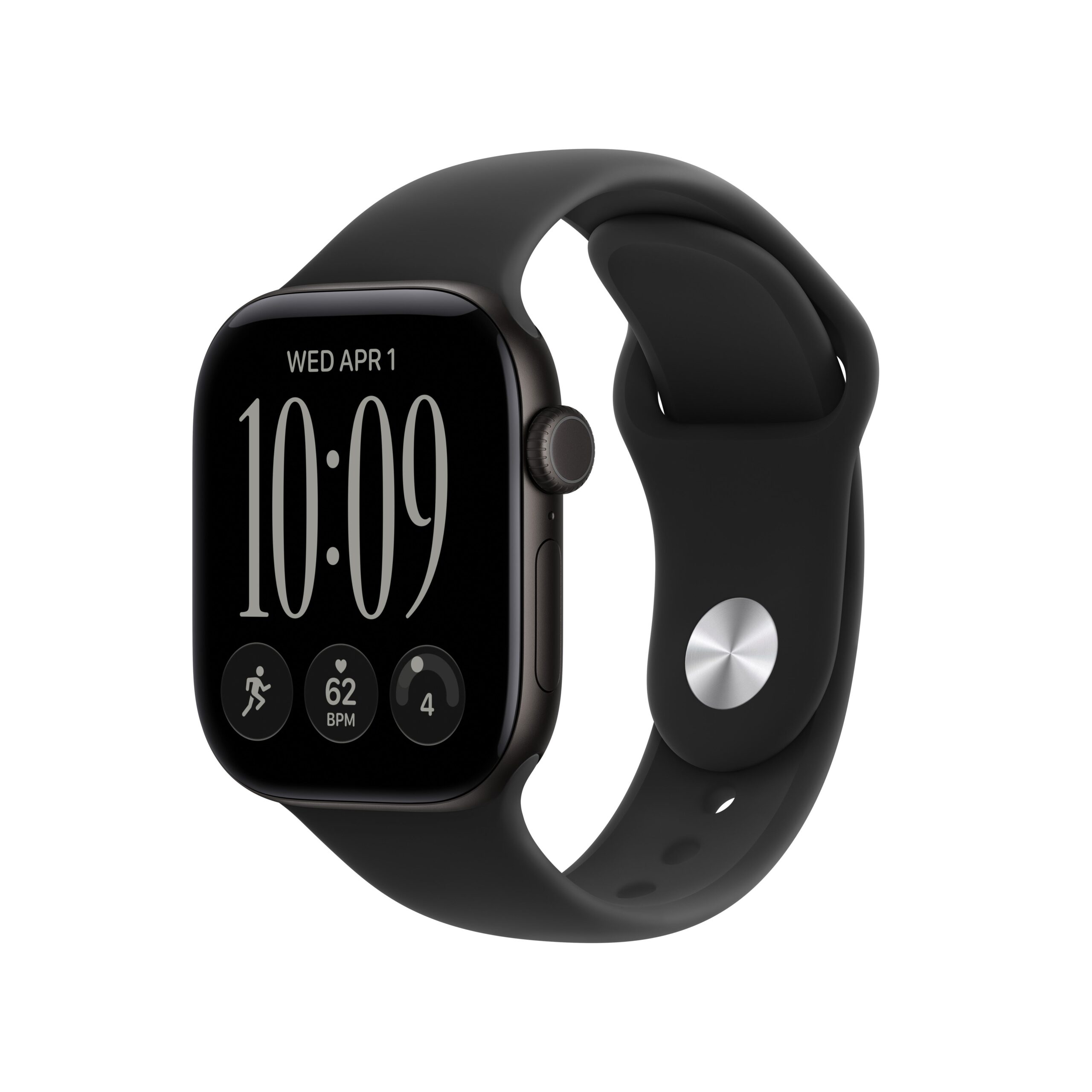 Apple Watch Series 12 GPS + Cellular 42mm Black Aluminium Case with Black Sport Band - M/L