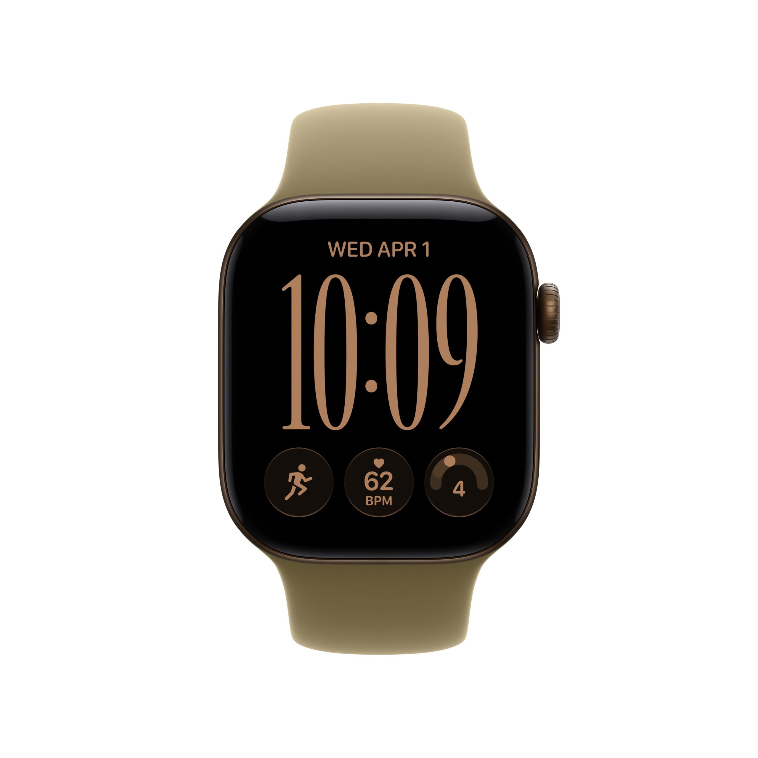 Apple Watch Series 12 GPS + Cellular 46mm Dark Bronze Aluminium Case with Olive Sport Band - S/M - Image 2