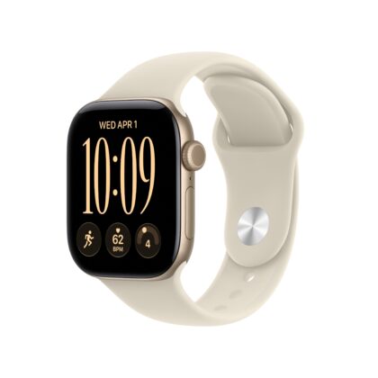 Apple Watch Series 12 GPS + Cellular 42mm Light Gold Aluminium Case with Sand Sport Band - M/L