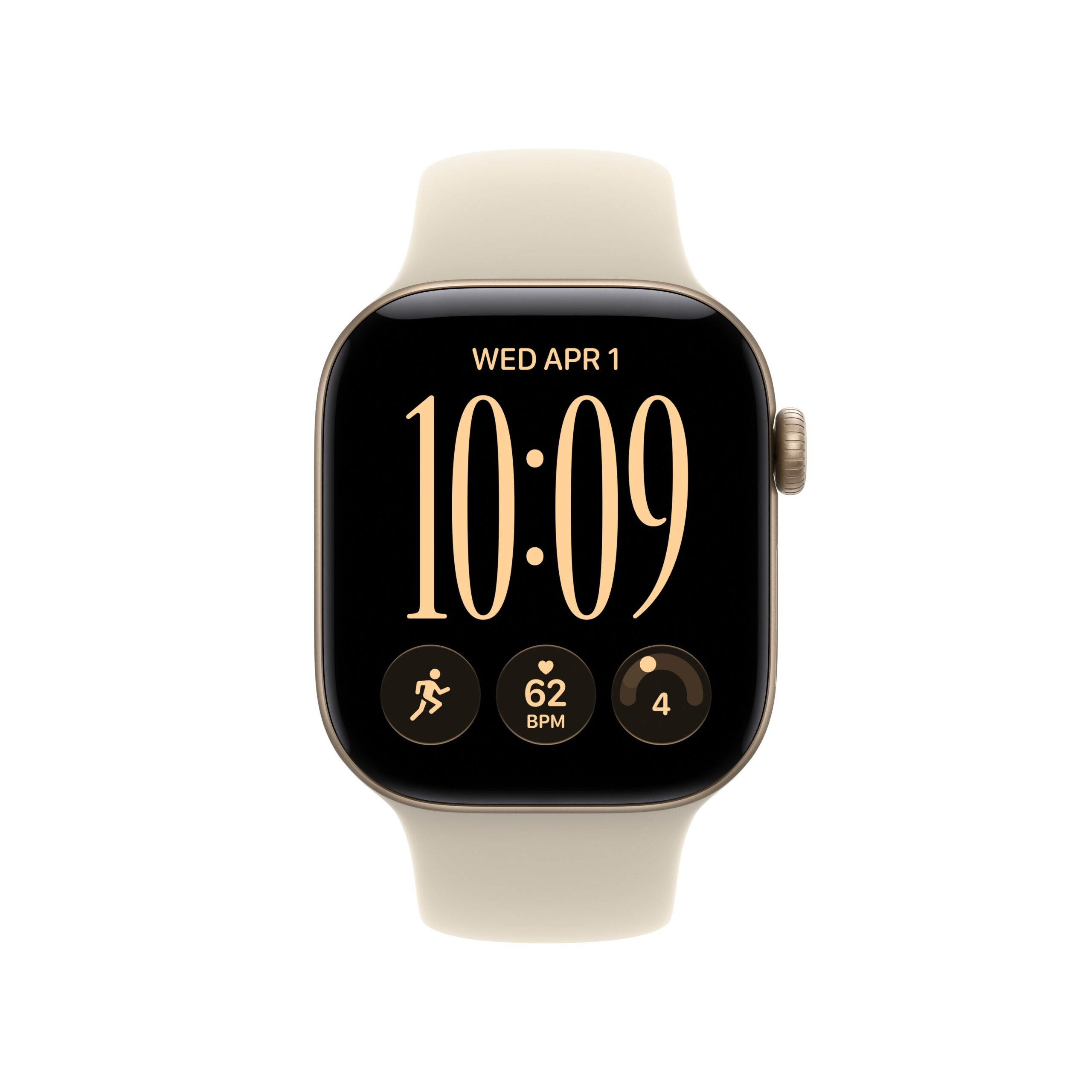 Apple Watch Series 12 GPS + Cellular 42mm Light Gold Aluminium Case with Sand Sport Band - S/M - Image 2