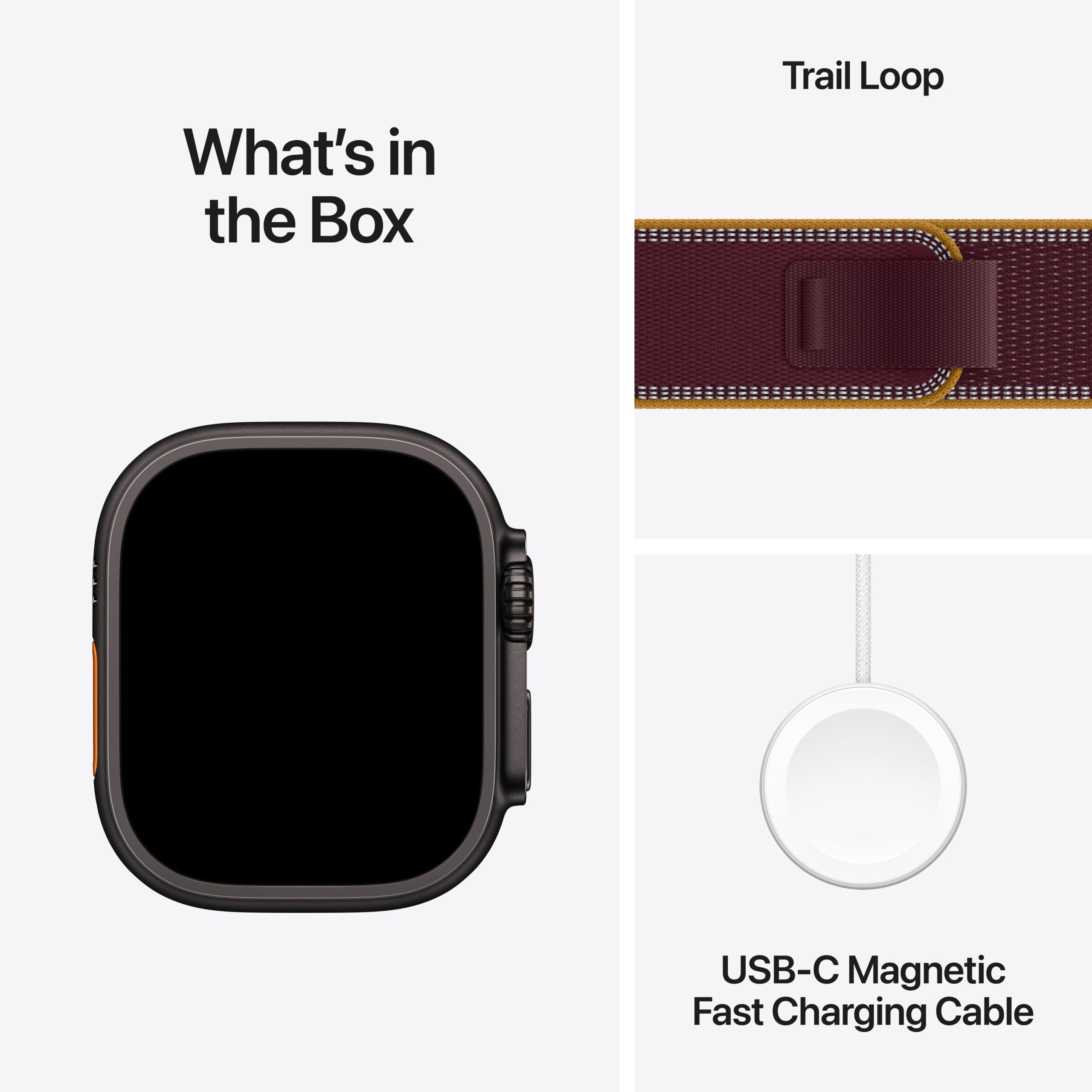 Apple Watch Ultra 4 GPS + Cellular 49mm Black Titanium Case with Burgundy Trail Loop - S/M - Image 8