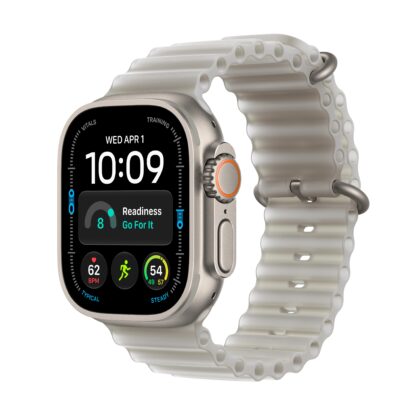 Apple Watch Ultra 4 GPS + Cellular 49mm Natural Titanium Case with Translucent Grey Ocean Band