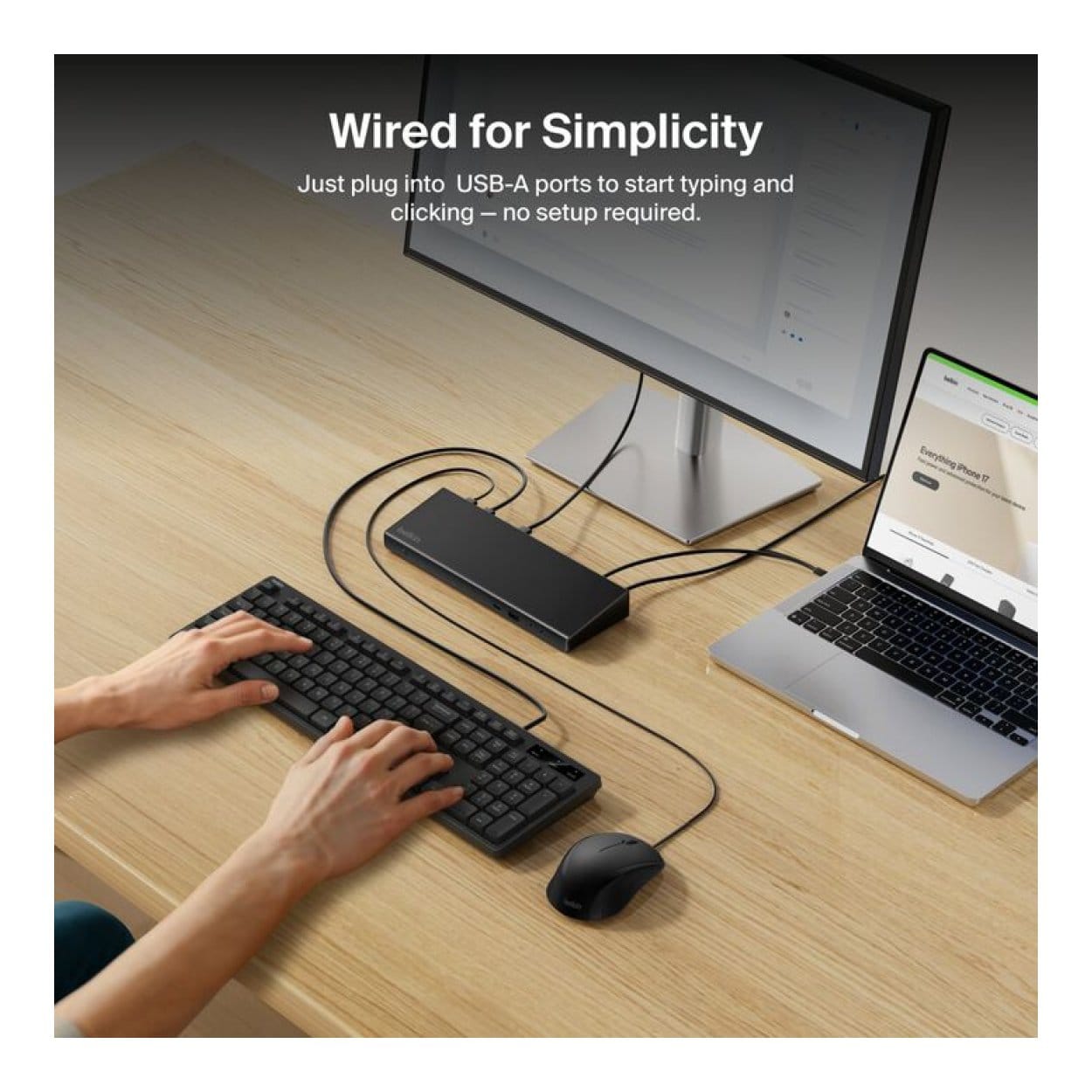 Belkin Connect Wired Keyboard and Mouse Combo Black BBZ014TT - Image 4