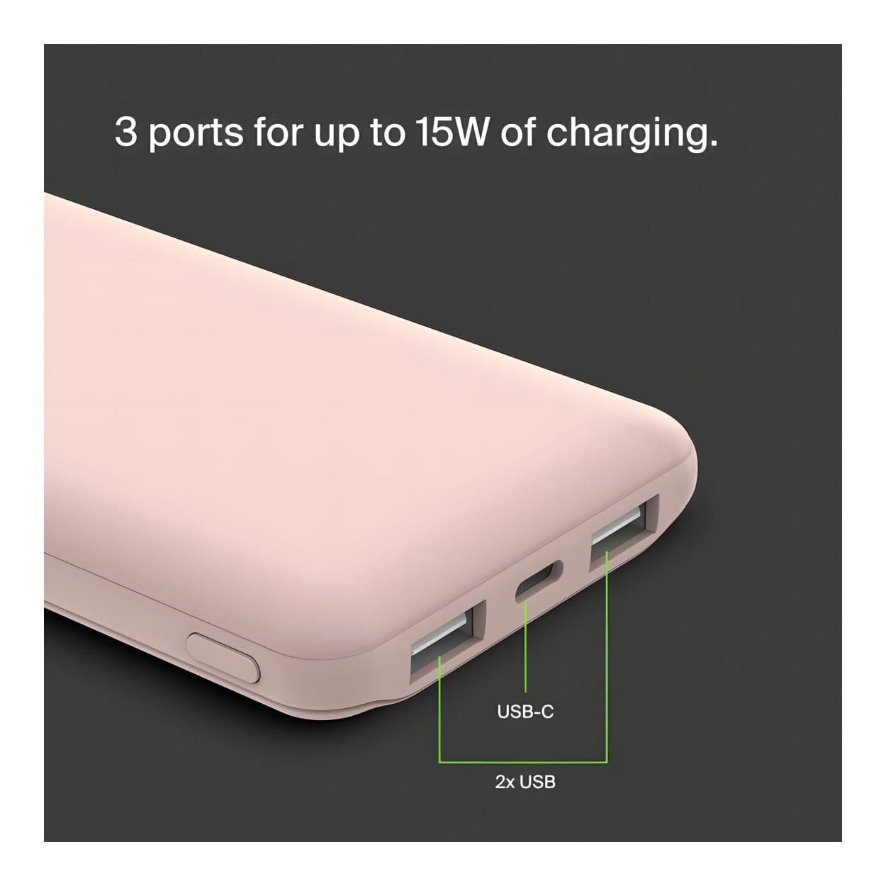 Belkin BoostCharge USB-C 15W 10,000mAh Power Bank - Rose Gold BPB011BTRG - Image 10