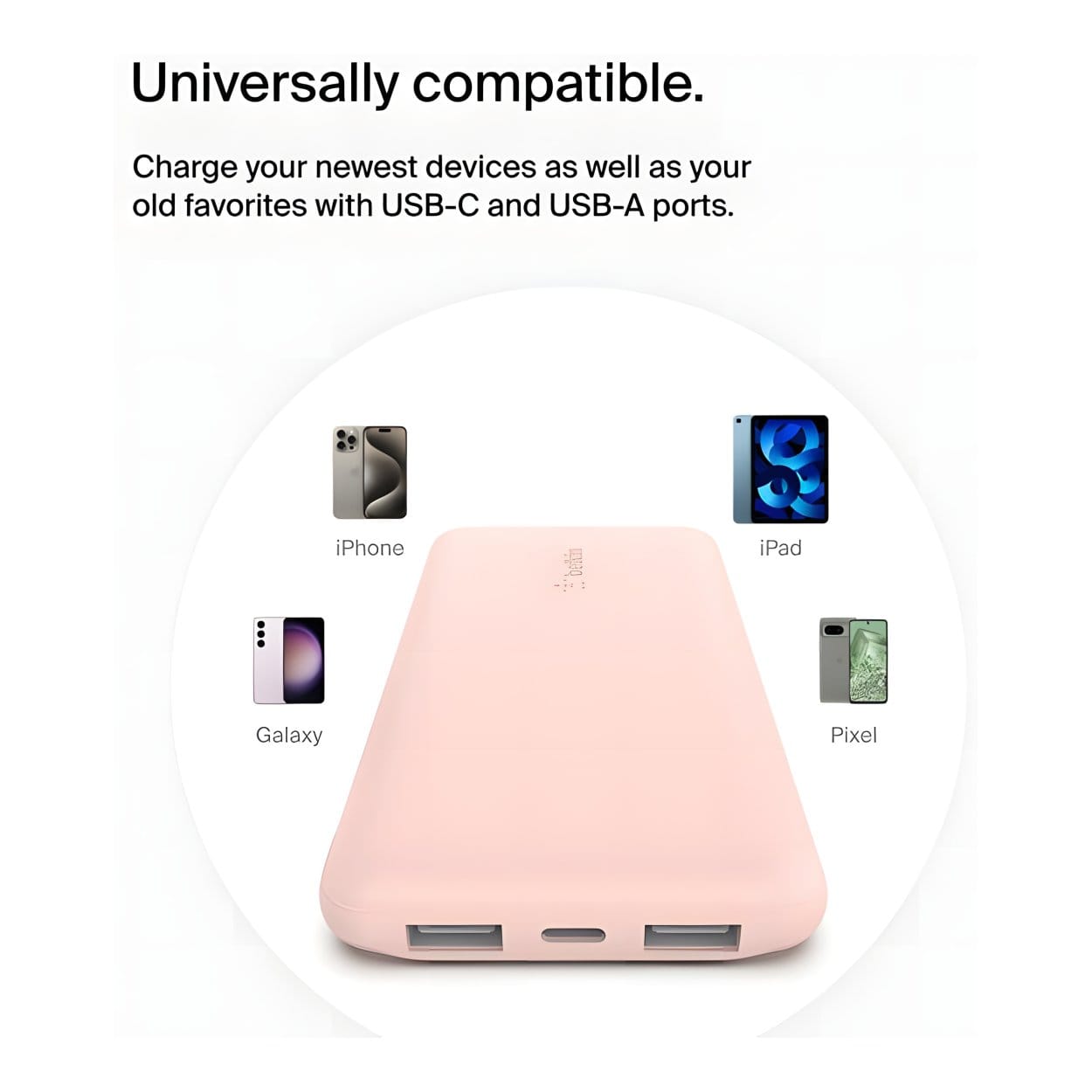 Belkin BoostCharge USB-C 15W 10,000mAh Power Bank - Rose Gold BPB011BTRG - Image 9
