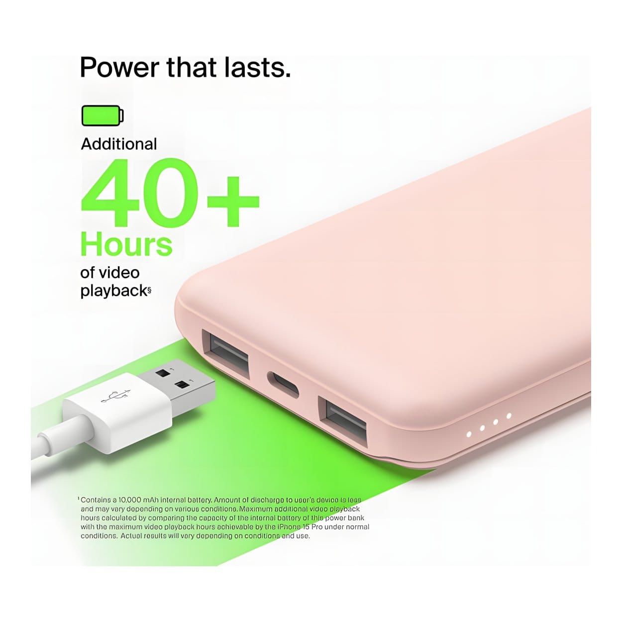 Belkin BoostCharge USB-C 15W 10,000mAh Power Bank - Rose Gold BPB011BTRG - Image 7