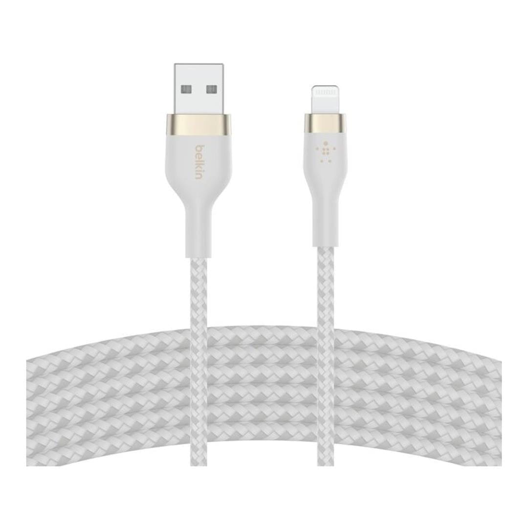 Belkin BoostCharge Pro Flex USB-A Cable with Lightning Connector White CAA010BT3MWH