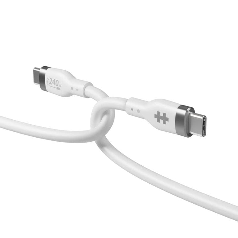Targus HyperJuice 1m 240W Silicone USB-C to USB-C Charging Cable - White HJ4001WHGL - Image 3