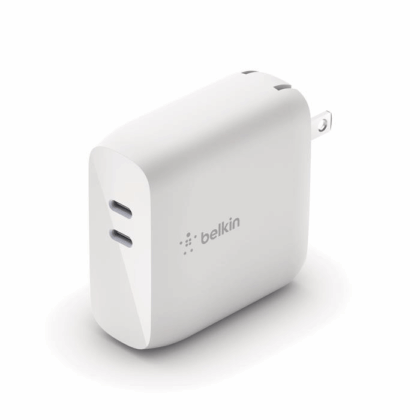 Belkin Dual 65W USB-C GaN Wall Charger with PPS - White WCH013VFWH